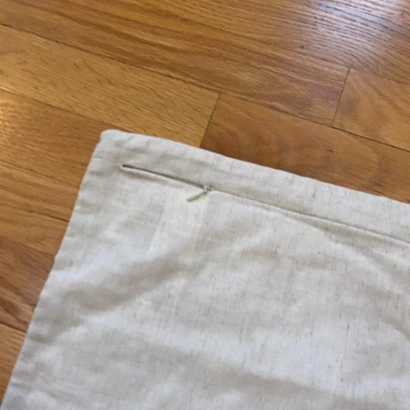 NWOT Pottery Barn Pillow Cover 24" Square Cotton Linen Beige Gray Textured Boho